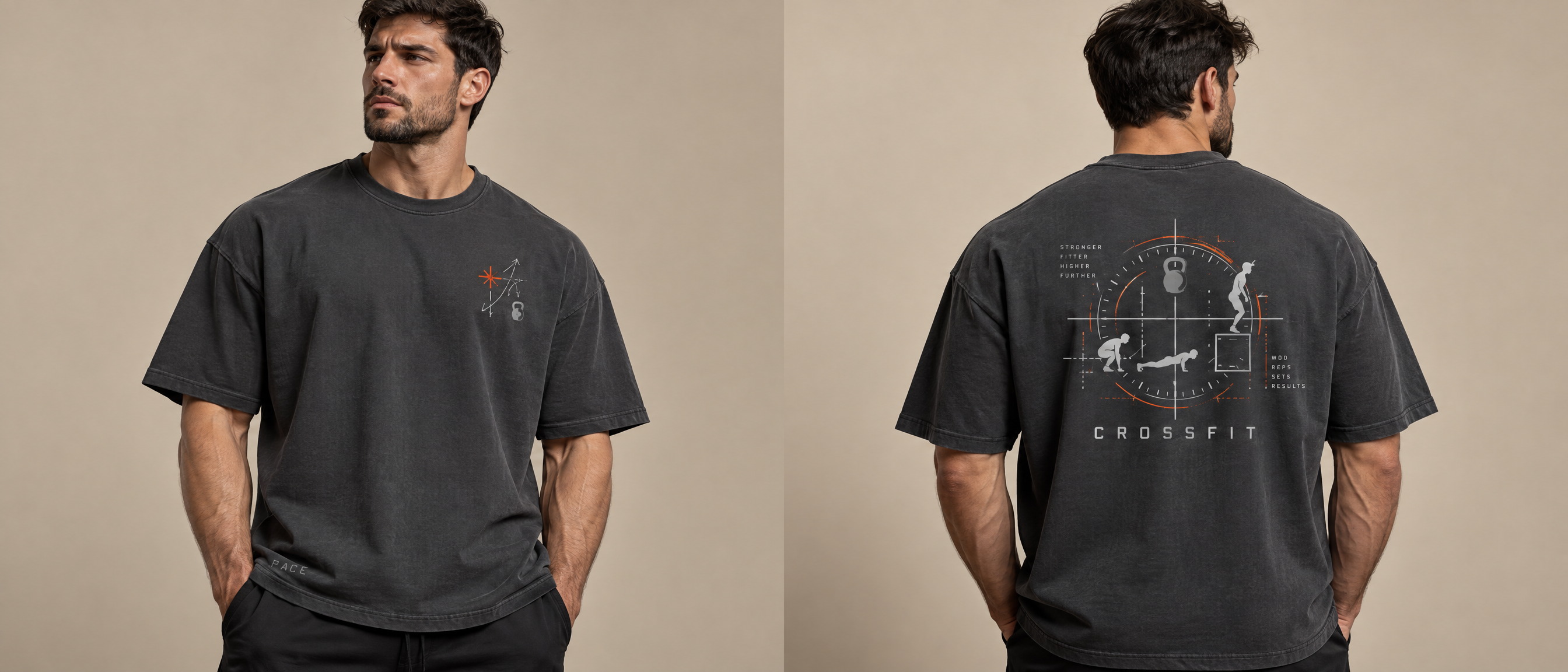 Crossfit Tee — Ön & Arka Detay